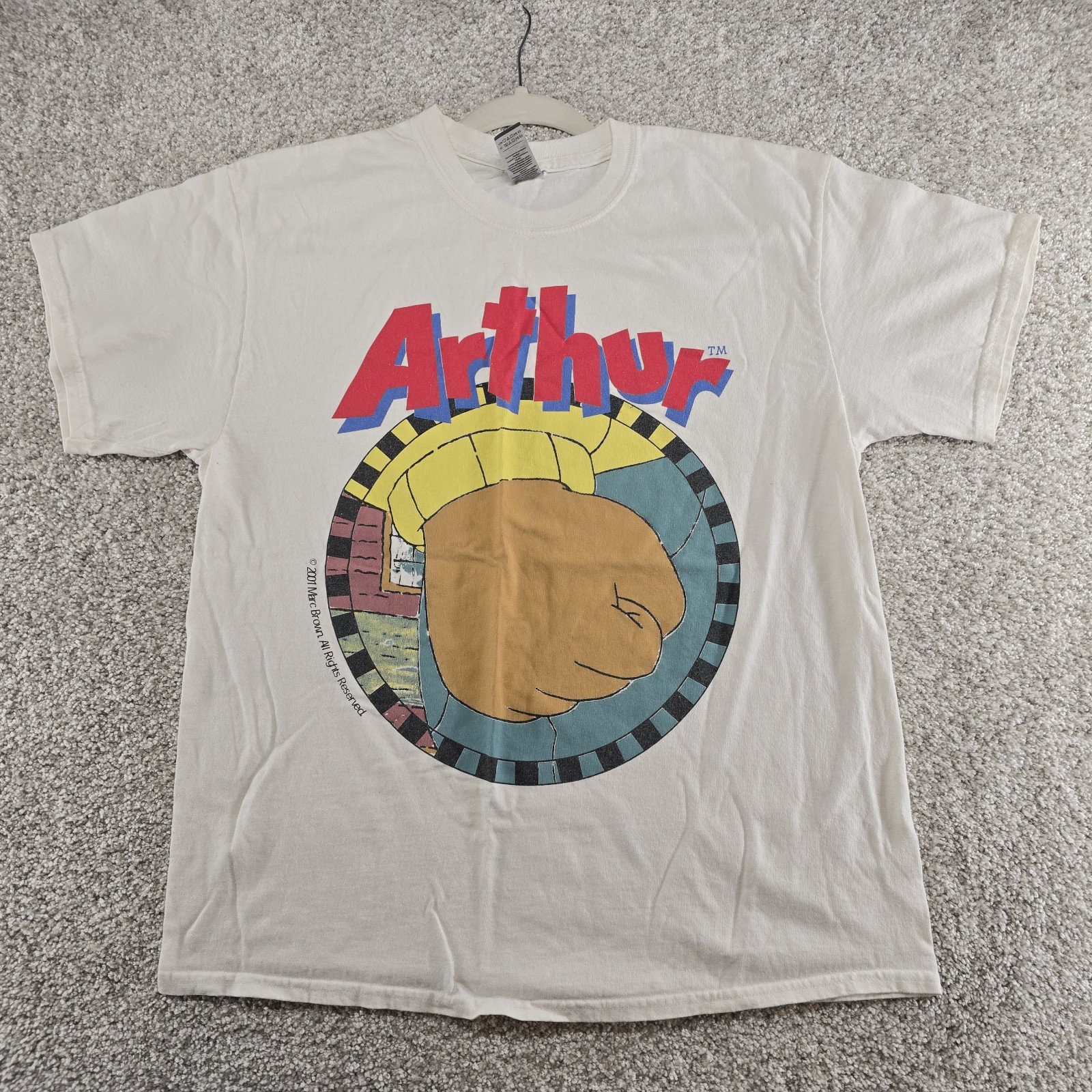 Arthur “Angry Fist” Arthur Cartoon PBS Adult Large T-Shirt Made In USA 2001 Sz L
