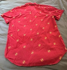 DC Comics The Flash Logo Button-Up Shirt Size XS