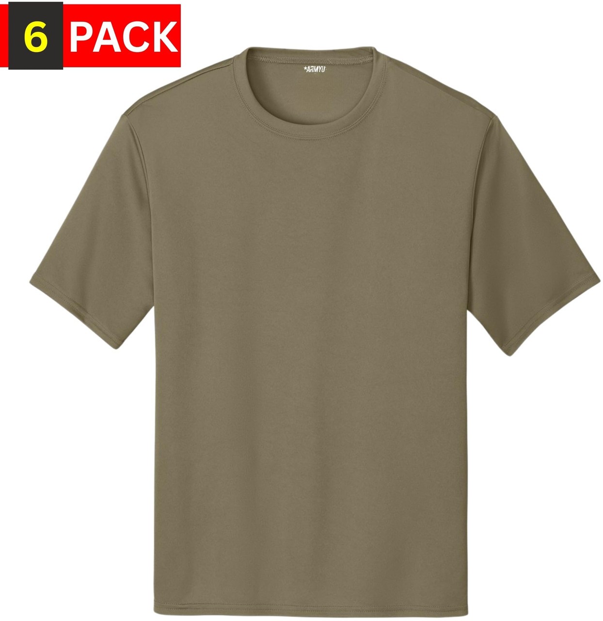 Solid Performance Military T-Shirts 100% Polyester Moisture Wicking Tee, 6-Pack gallery