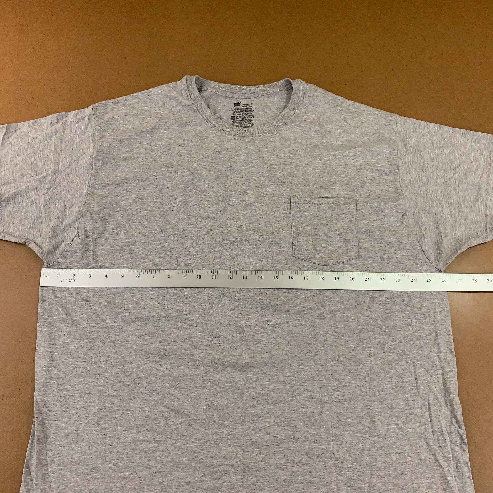 Hanes Comfort Soft Mens Size 2XL Heather Gray Short Sleeve Pocket T-Shirt New gallery