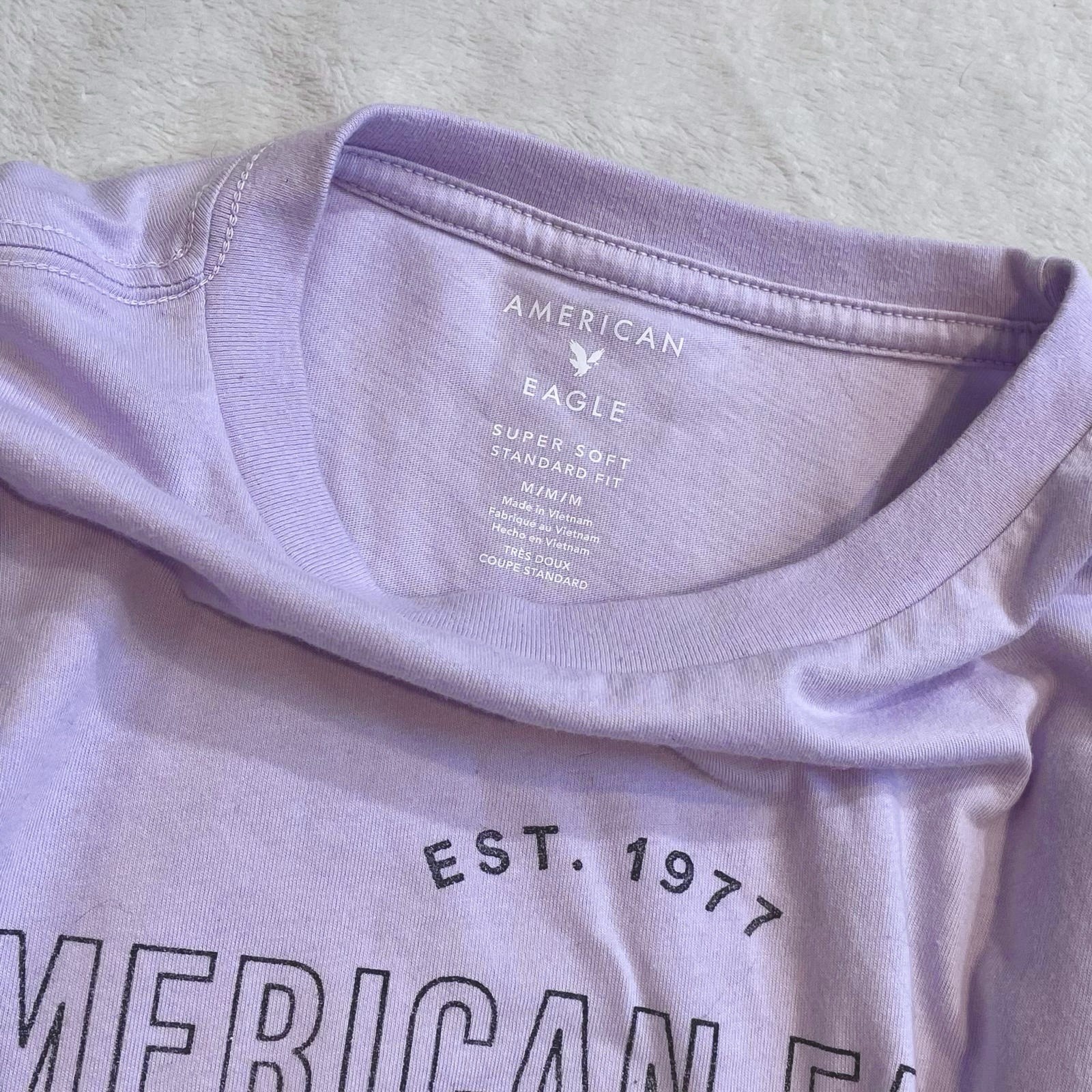 American Eagle MediumSuper Soft Men's Crew Neck Graphic Tee Purple gallery