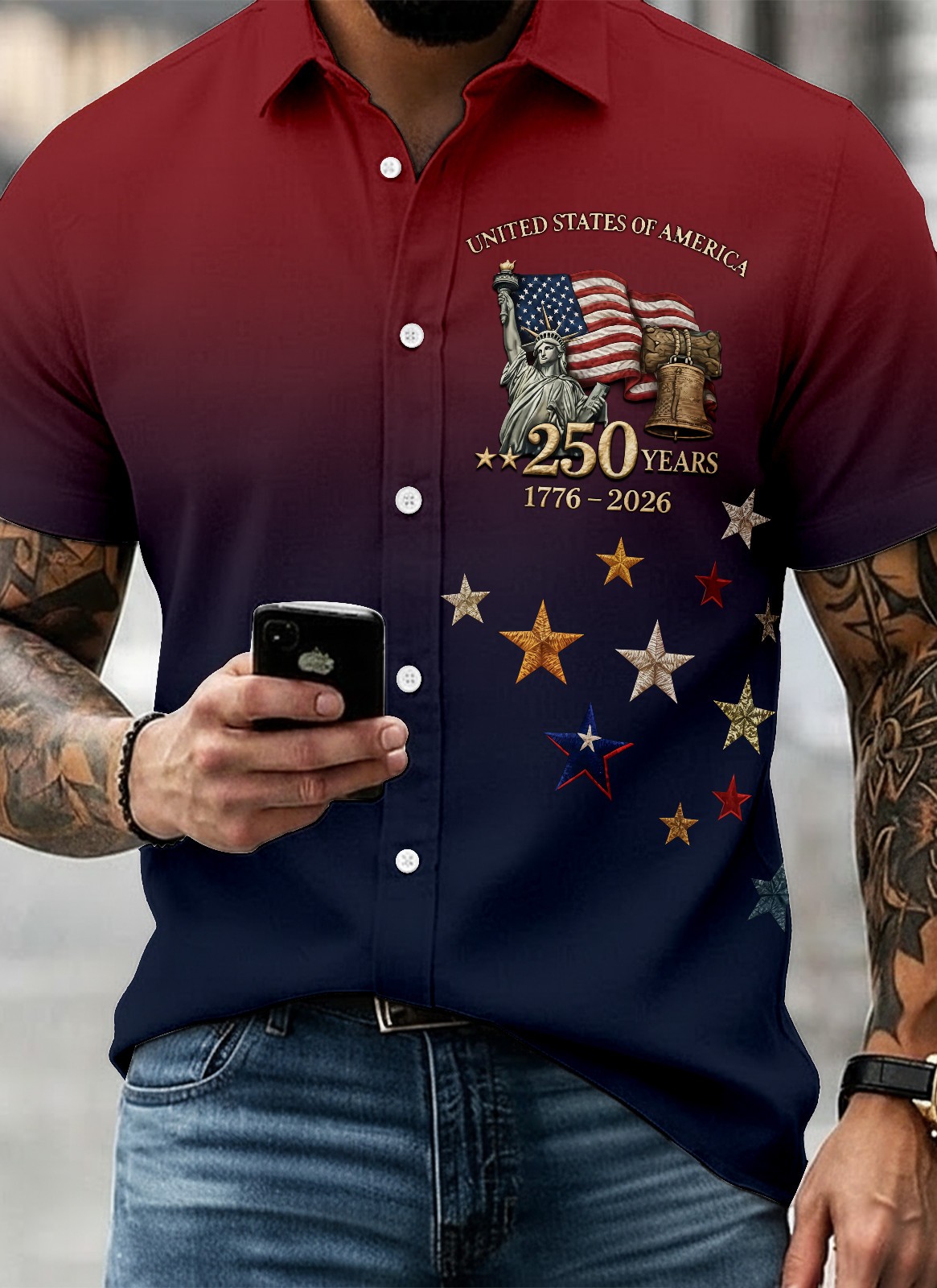 America 250th Anniversary 3D Print Hawaiian Shirt – Adults & Youth