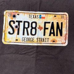 Alstyle George Strait Texas License Plate Graphic T-Shirt L Brown Men Country