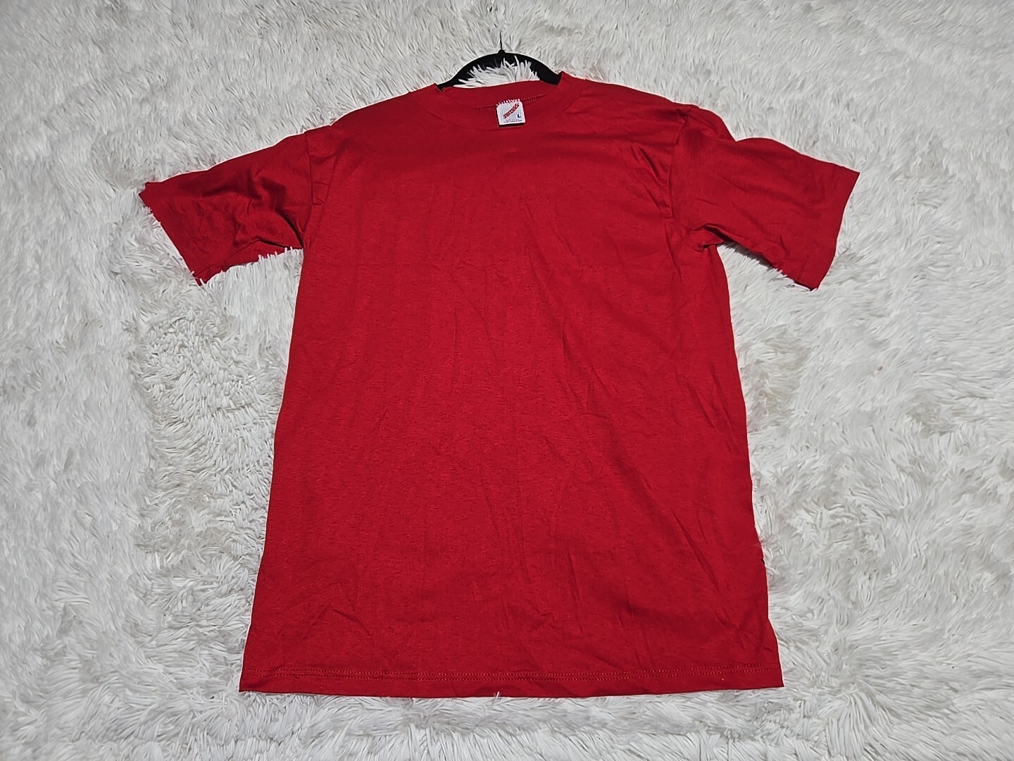 Vintage Jerzees Blank L T-Shirt Single Stitch Red Tee Grunge Skater Normcore USA