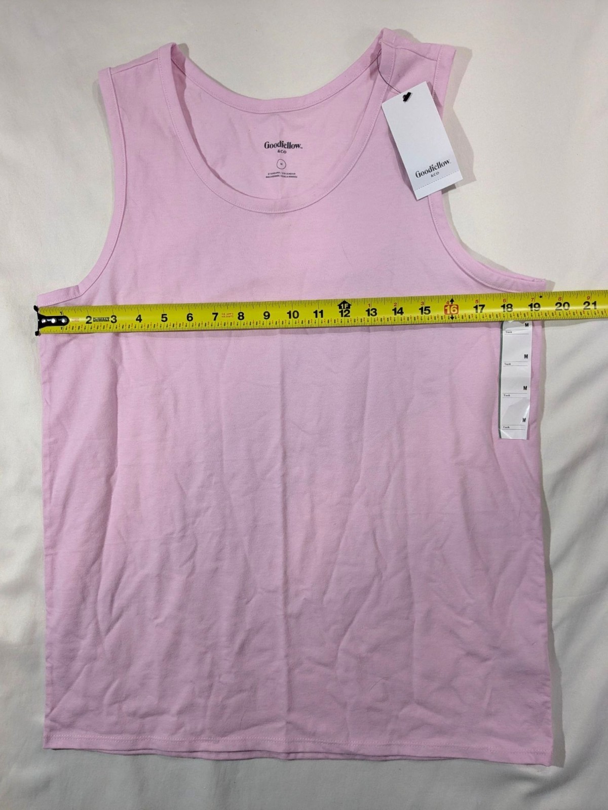 Goodfellow & Co Mens Pink Tank Top Size M Lightweight Cotton Blend NWT gallery