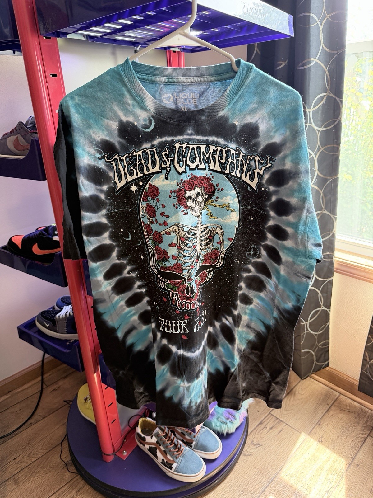 Grateful Dead & Company Liquid Blue 2021 Tour T Shirt Size XL Blue Black Tie Dye gallery