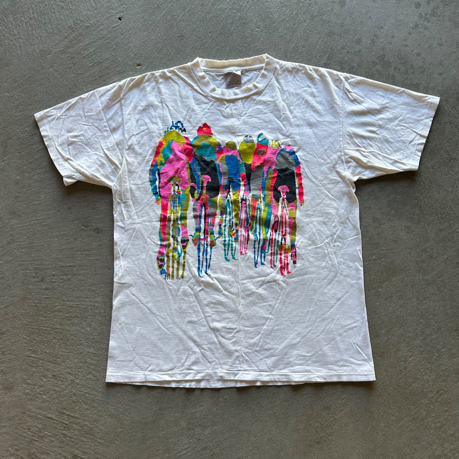 Vintage 90s Bicycle Art Shirt Size XL White Colorful 1992 Andrew Carson Bike gallery