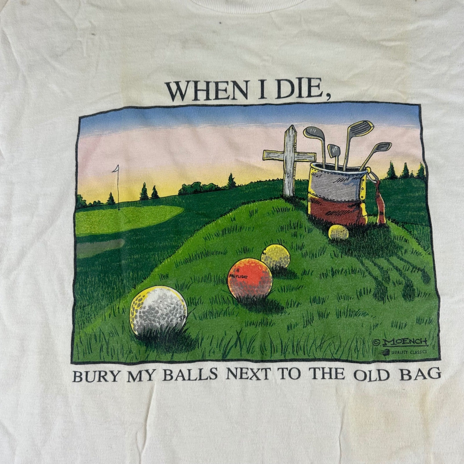 Oneita Men 2XL Graphic T Shirt When I Die Bury My Balls Next To The Old Bag Golf gallery