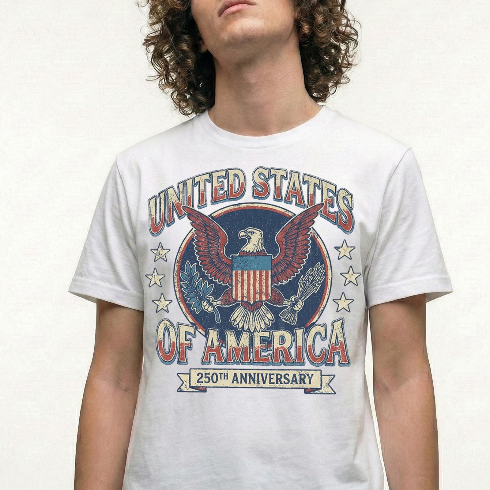United States Of America 250th Anniversary Eagle Crest Vintage T-Shirt gallery