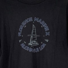 Florence Marine Size Medium Catamaran Organic T-Shirt Black Organic Tee M15-4