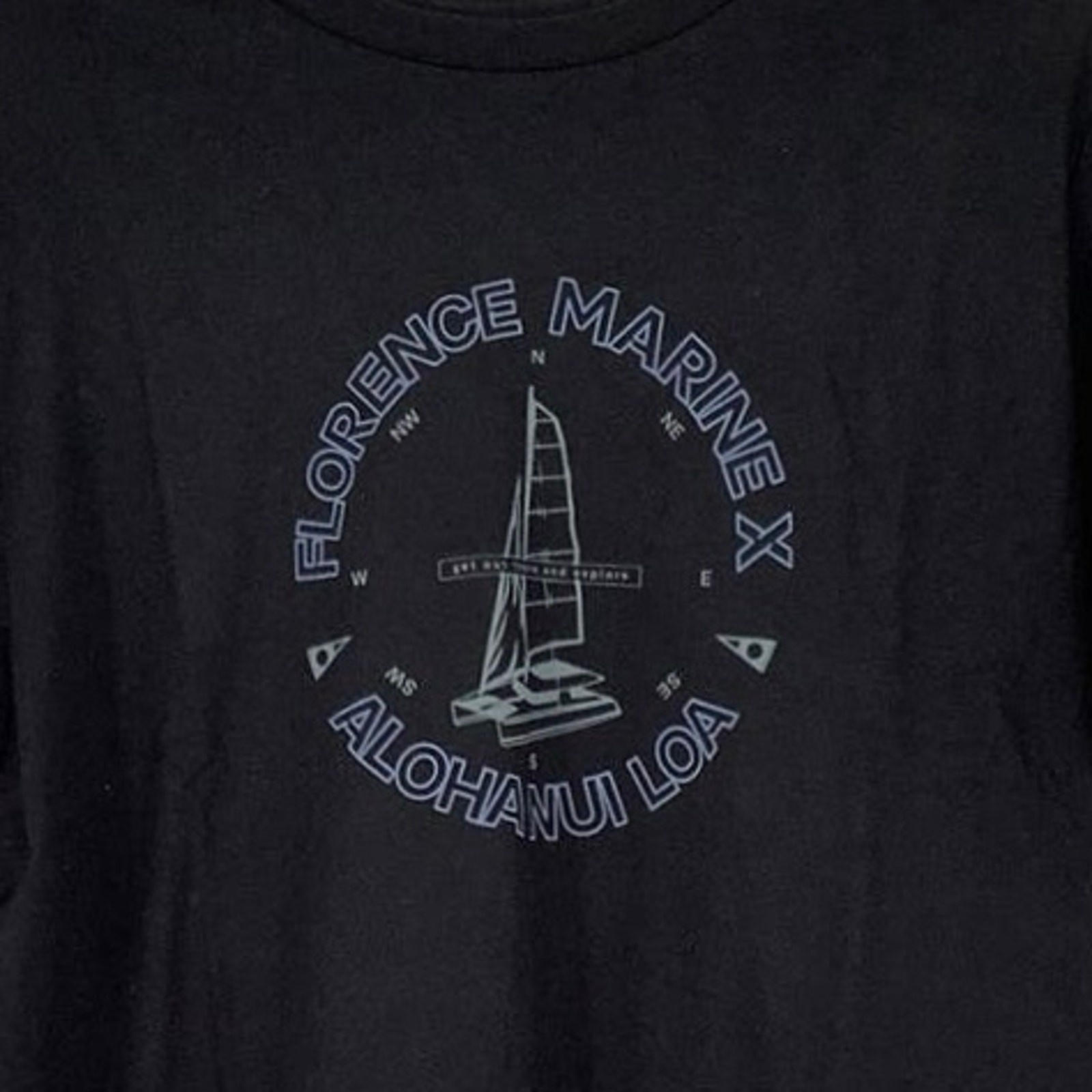 Florence Marine Size Medium Catamaran Organic T-Shirt Black Organic Tee M15-4 gallery