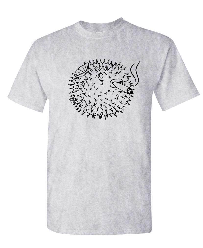 PUFFER FISH SMOKING A Cigarette - Unisex Cotton T-Shirt Tee Shirt gallery