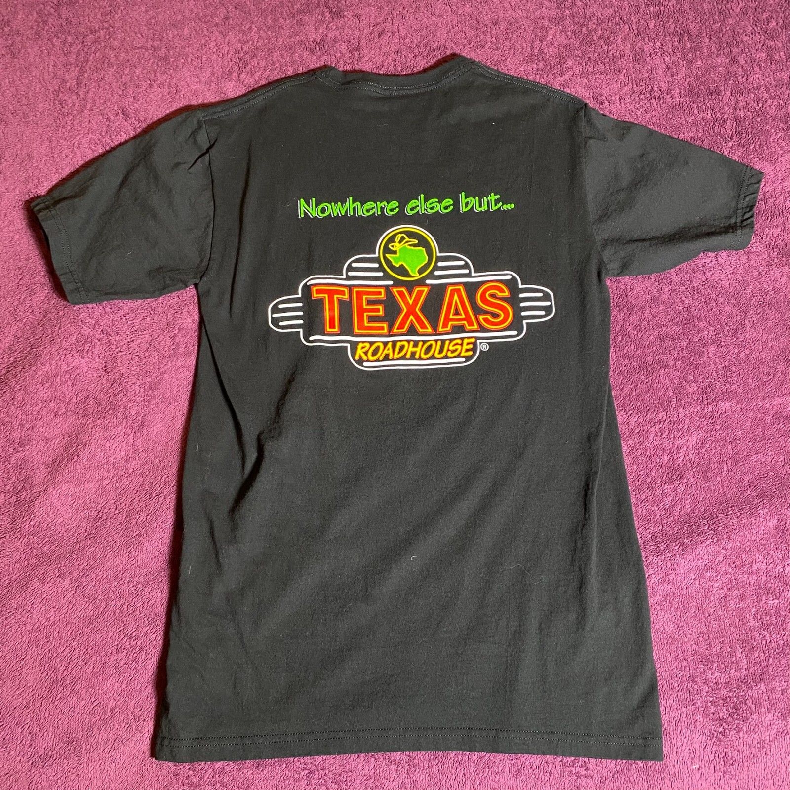 Texas Roadhouse Black T-Shirt Restaurant Logo No Tag (Size: S or M) Small Stain gallery