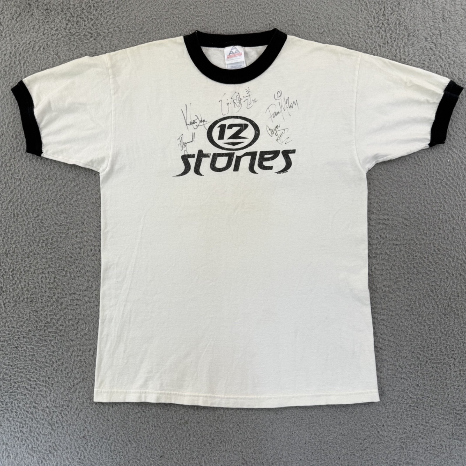 Vintage 12 Stones Shirt Mens Large Ringer Short Sleeve Band Music Tour Y2K USA