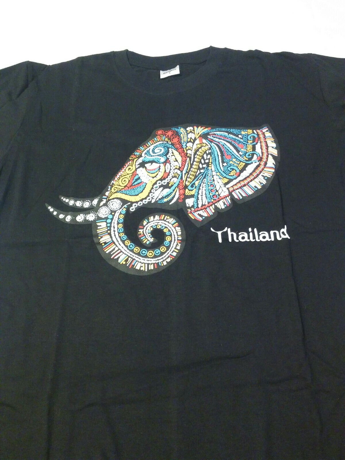 3D Elephant Print Thailand Black T Shirt Souvenir Size Large new gallery