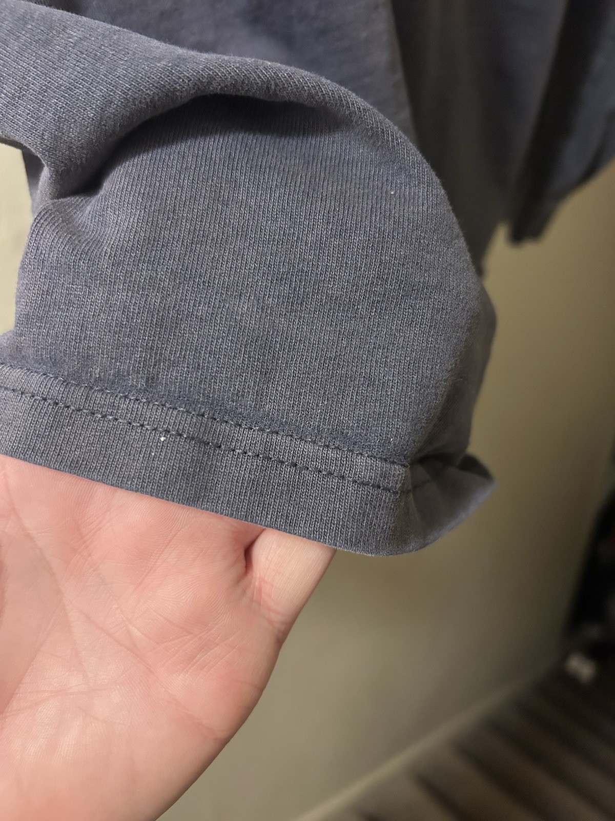LEE vintage 90s SUN FADED Distressed Navy Long Sleeve GRUNGE Mock Neck Shirt XL gallery