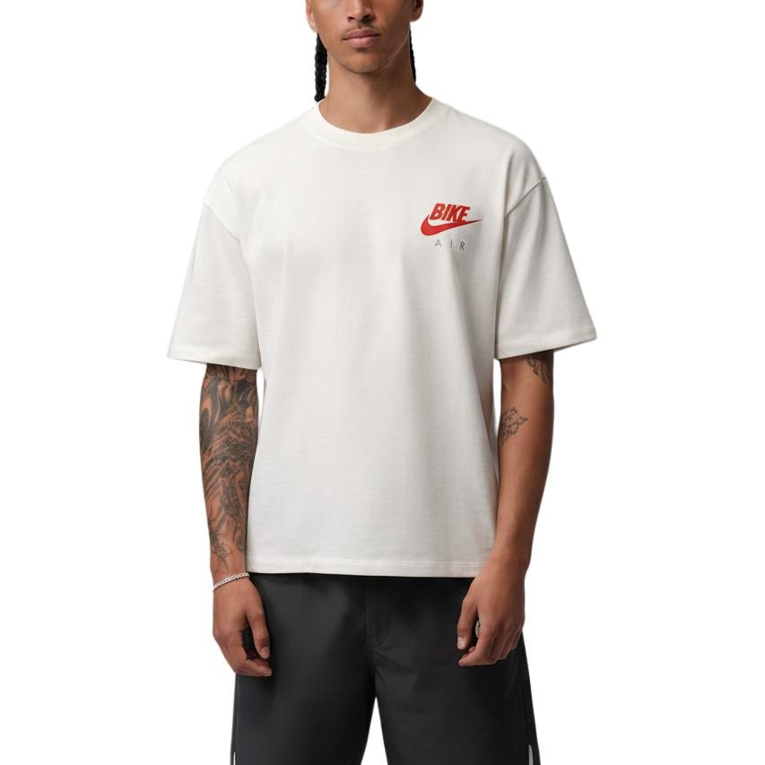 Nike T Shirts Men's White Crew Neck Moderate IQ8148-133 Size gallery