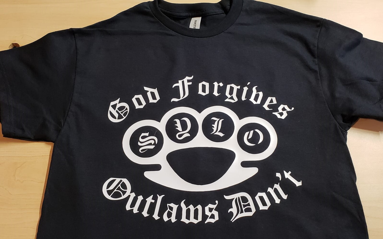 2 Sided Support your local Outlaws Biker Motorcycle MC t shirt outlaw Skull gallery