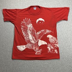 VTG 80s Russell Athletic Eagle AOP Graphic FOE Shirt – Mens Medium M