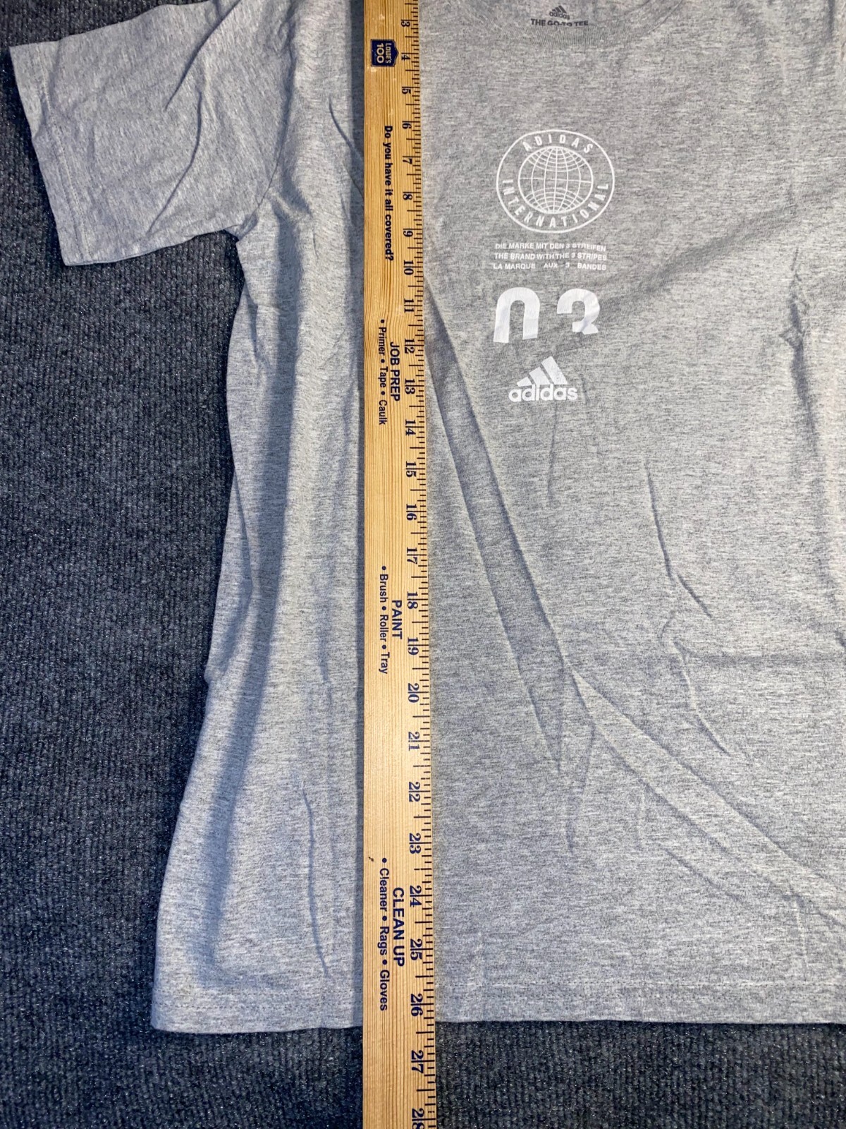 Adidas International The Go To Tee Shirt Men Small Gray Blended Fabric Crew Neck gallery