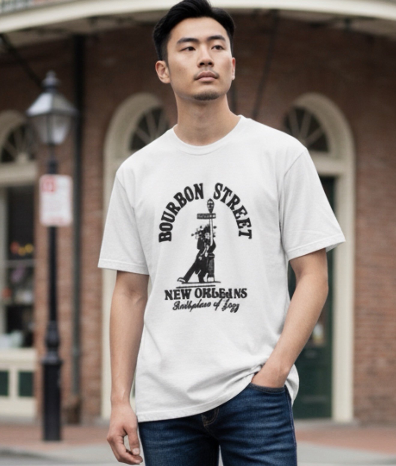 Vintage Bourbon Street T-Shirt One Stitch White Short Sleeve Men's Size M gallery