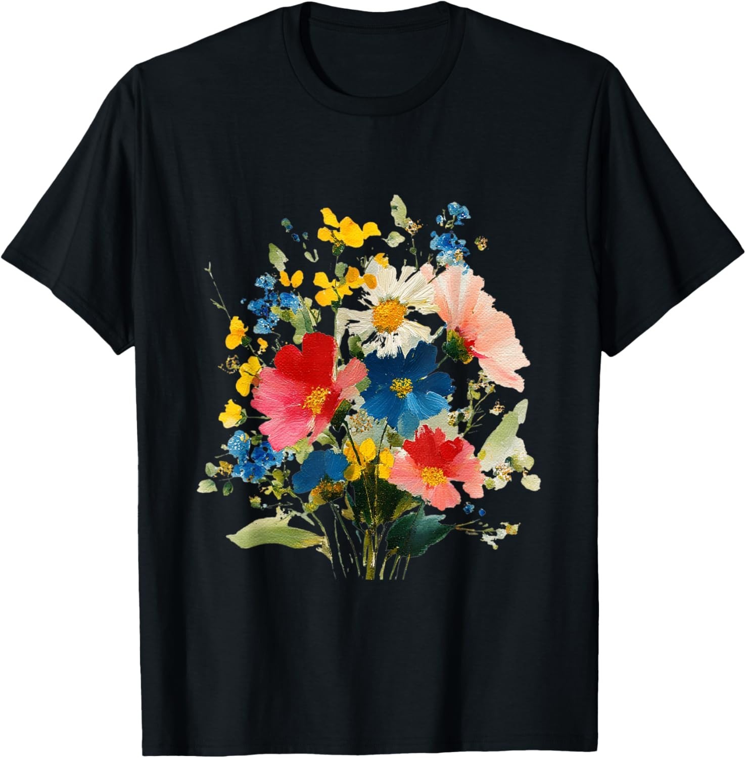 Vintage Watercolor Wildflowers Floral Gardening Graphic T-Shirt Gift Idea gallery