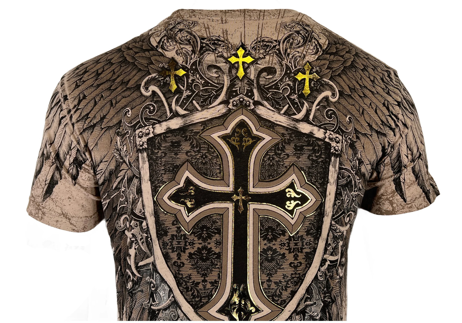 Xtreme Couture By Affliction Men's T-Shirt INHUMAN SKULLS Biker Sand S-5XL gallery