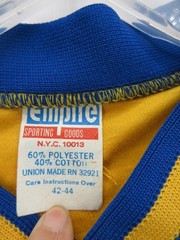 VGT Empire Shirt Men Large Yellow Pullover Ringer Jersey 70s Union Made Blank *