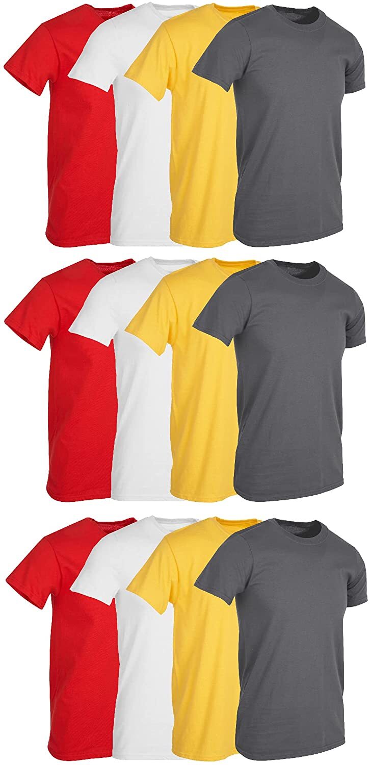 BILLIONHATS 4 Pack T-Shirts - Size 7X - Plus Size Men's Solid Colors Cotton gallery