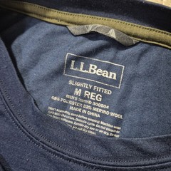 LL Bean Merino Wool Top Mens Medium Slightly Fitted Base Layer Shirt Camp Ski
