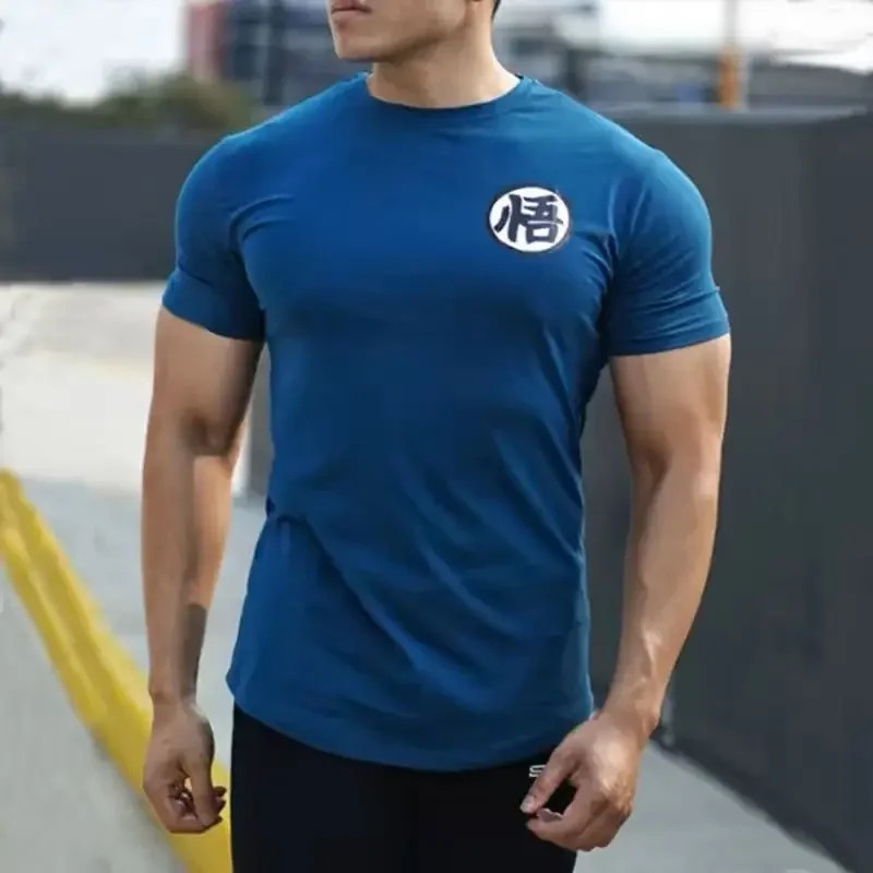 Gym Short Sleeve Fashion Japanese Anime Tops Tee Shirts Hip-Hop Unisex 100%Cotto gallery