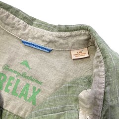 Tommy Bahama Relaxed 100% Linen Mint Green Long Sleeve Button Down Shirt 477
