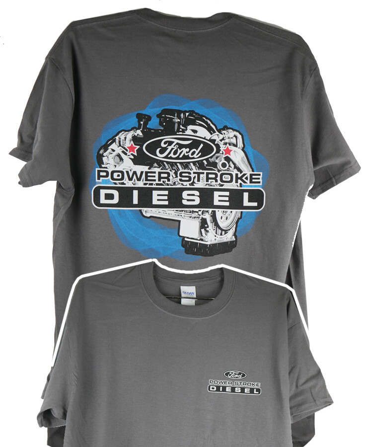 Ford Powerstroke Diesel Engine Graphic Cotton T-Shirt Charcoal Official Licensed gallery
