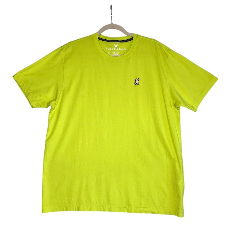 PSYCHO BUNNY Pima Cotton Classic Crewneck T-Shirt Men 7 (XL) Lime Everyday Boho gallery