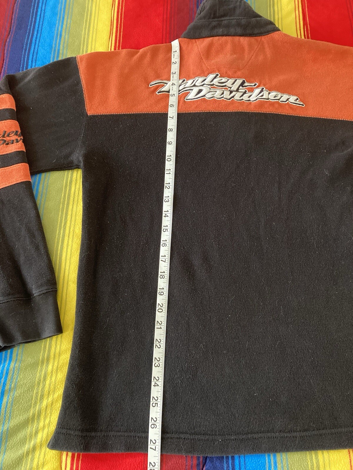Harley Davidson Henley Shirt Mens Small Embroidered Black Thermal Y2K gallery