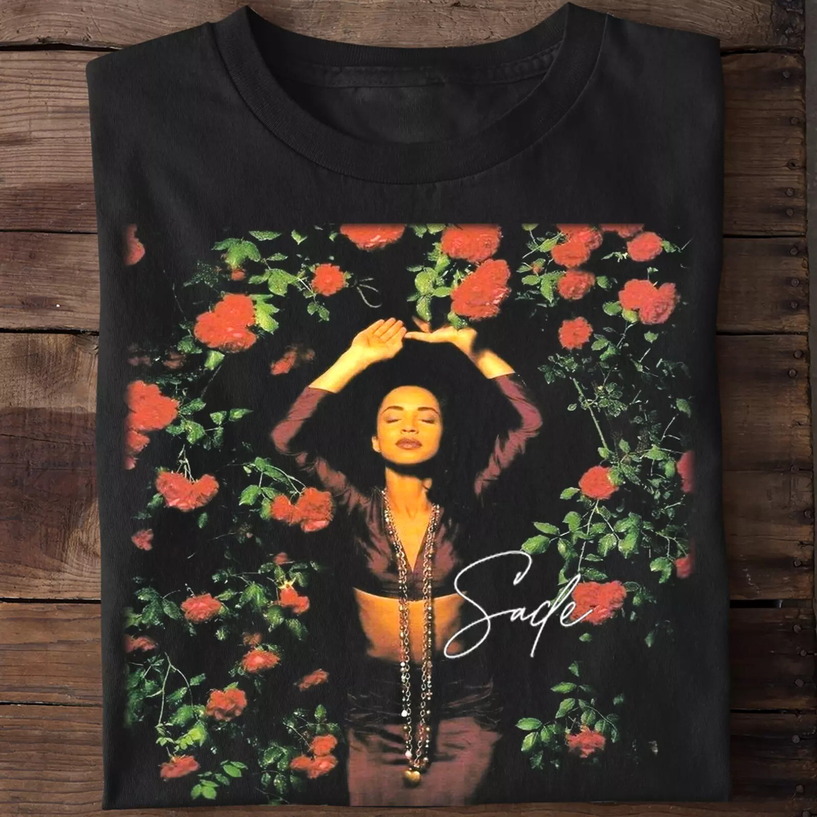 Sade Singer Flower Retro T-Shirt S to 5X, Gift For Fan gallery