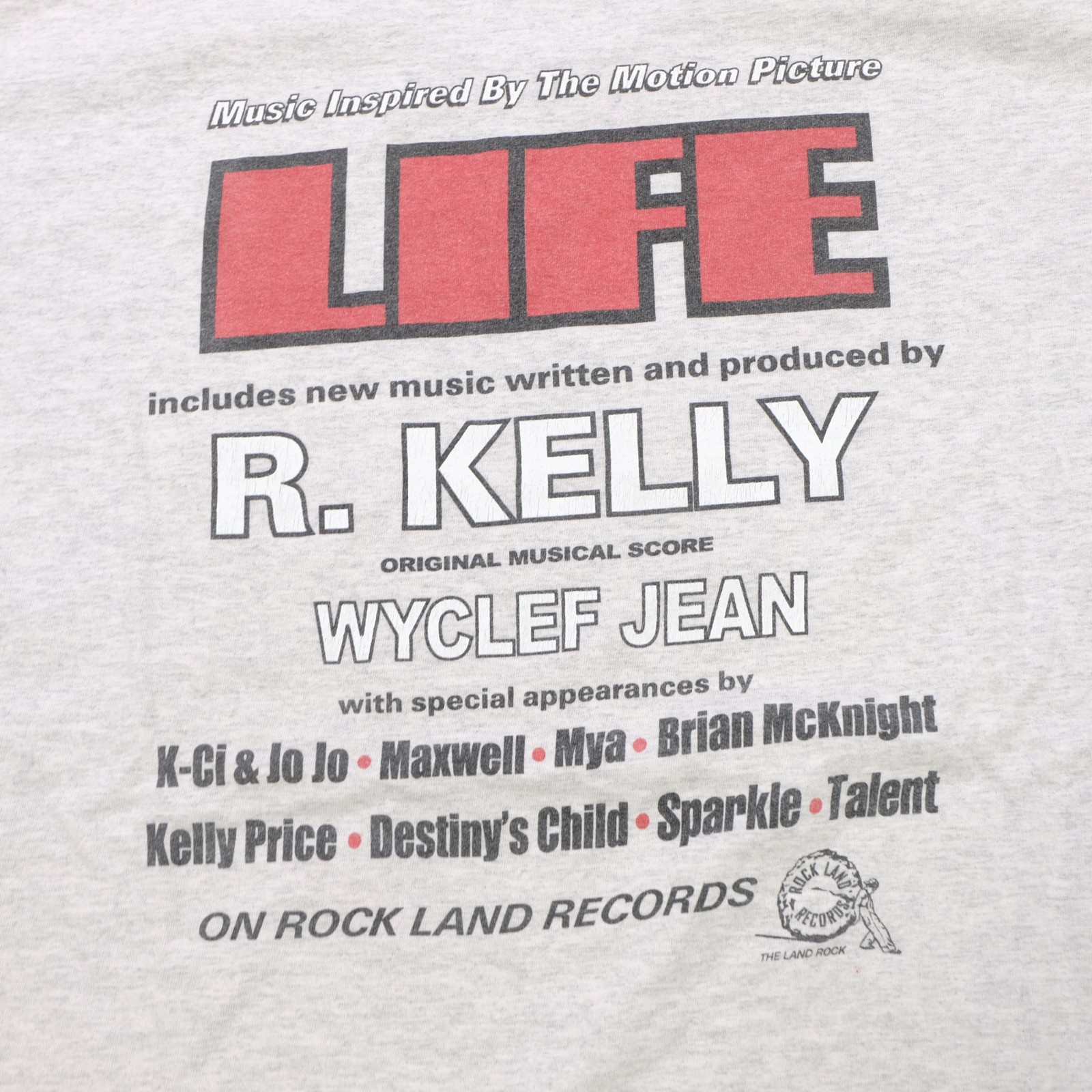 Rare VTG Life 1999 Movie Soundtrack T Shirt 90s R. Kelly Wycleaf Jean Gray XL gallery