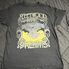 Fleetwood Mac “Dreams” Men’s Gray Graphic Print T-Shirt Crew Neck Cotton Medium