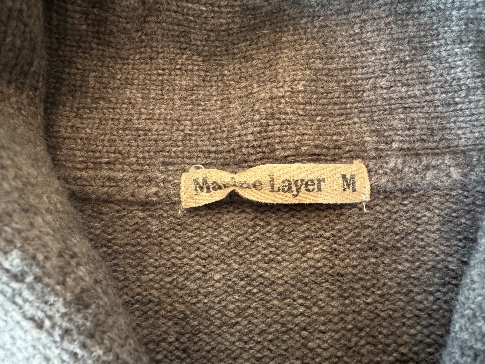 Marine Layer Shawl Sweater, Wool/Nylon, Brown, Medium gallery