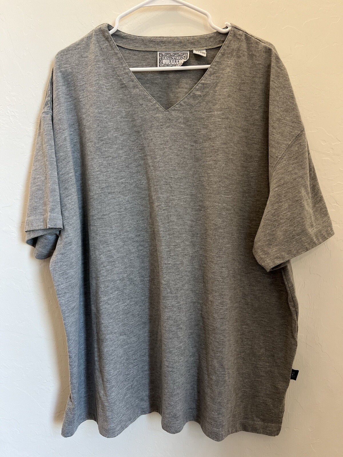 Men’s Justin Allen Xtra  NY  Gray v-neck Tee T-Shirt Size 3X (9-16)
