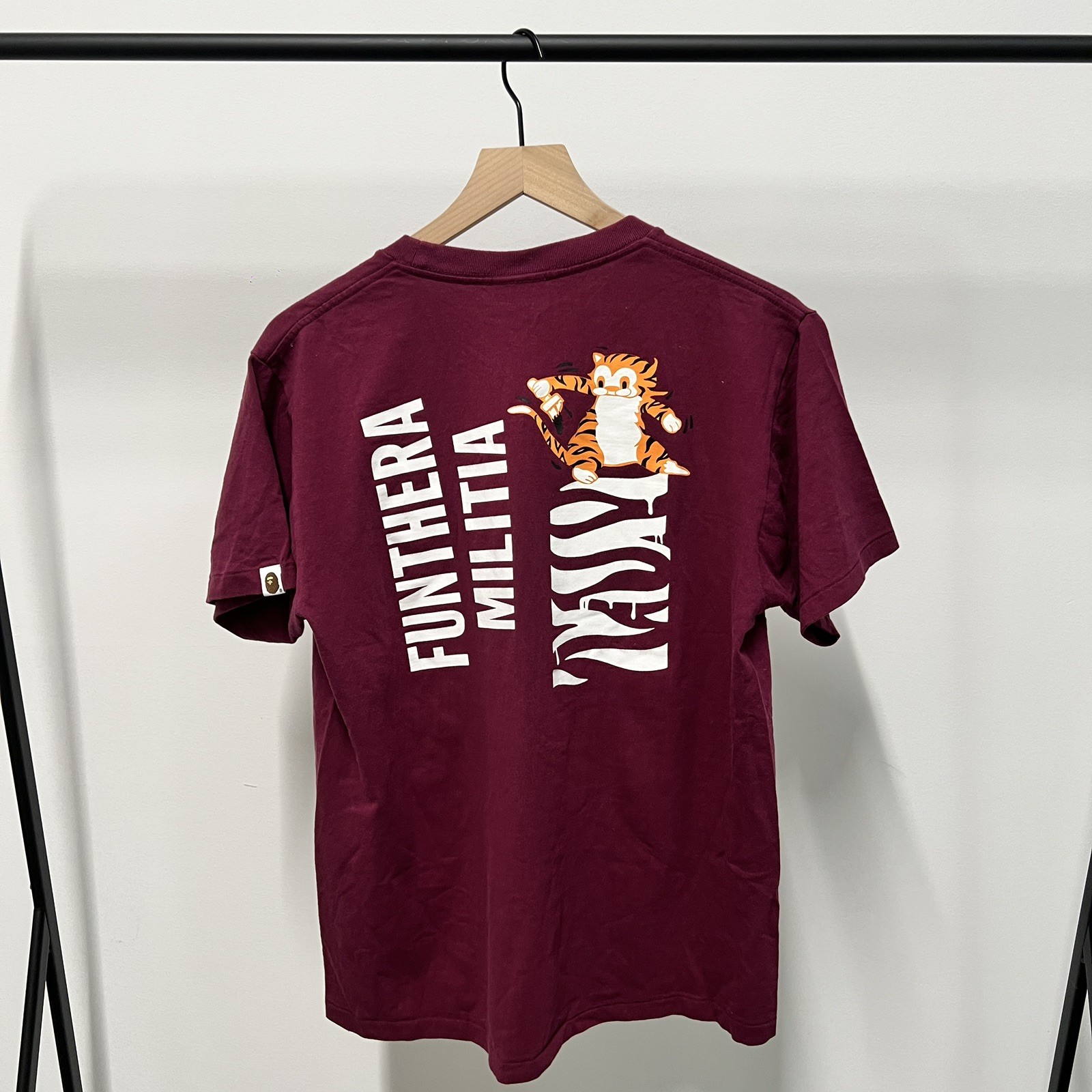 BAPE tiger face tee in red and orange size M True to size