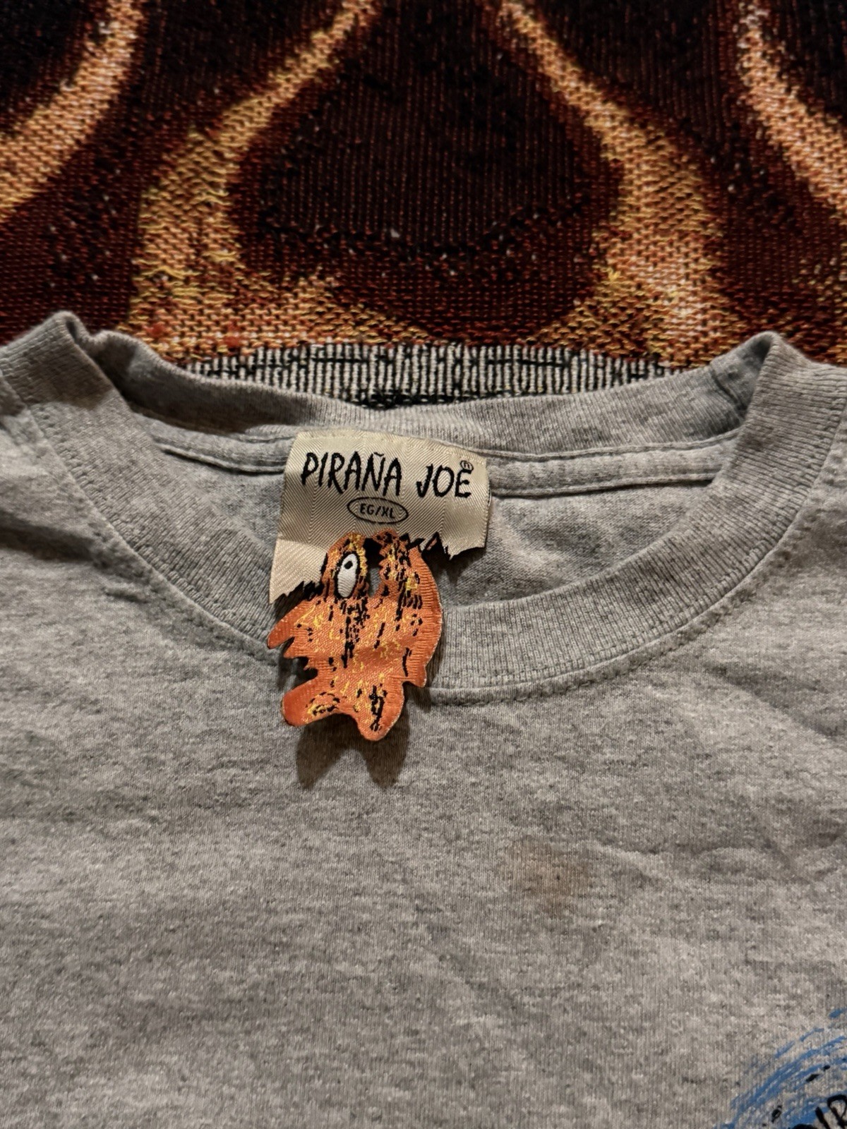 PIRANA JOE Cozumel Fish Graphic T-Shirt Gray Men's XL Short Sleeve gallery