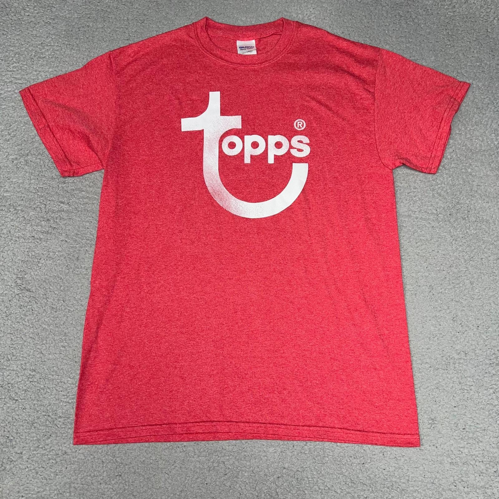 VTG Topps T Shirt Men’s Size M Heather Red Retro Sports Trading Card Tee