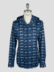 NEW KITON BLUE COTTON EA SHIRT MARIANO EU 56 – US 46 – 2XL KME44