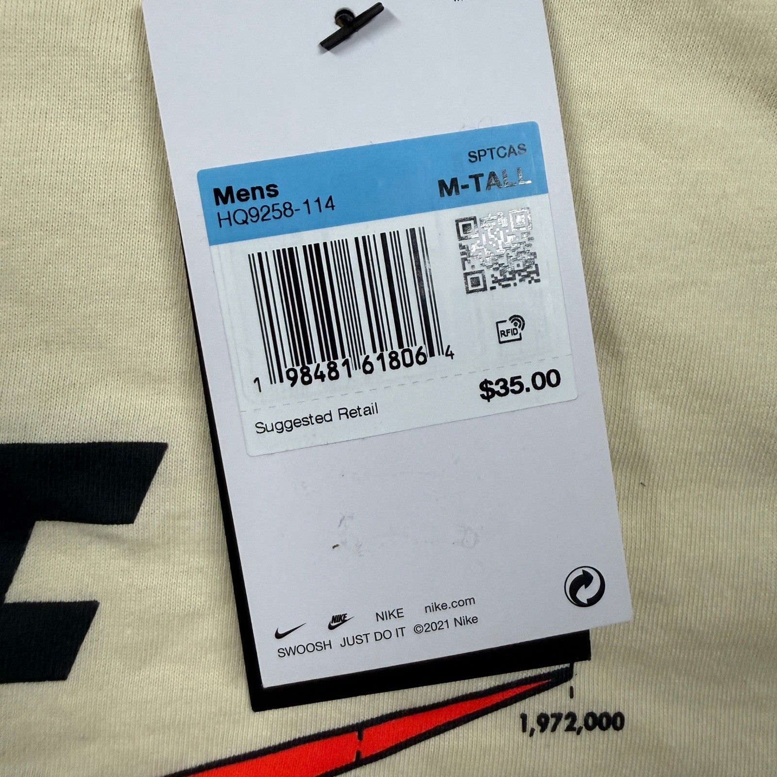 Nike T-Shirt Mens Medium Tall Cream Hot Soles Chili Pepper Graphic HQ9258-114 gallery