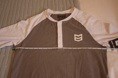 MTN OPS Stretch Henley Shirt Grey & White Men’s Medium M