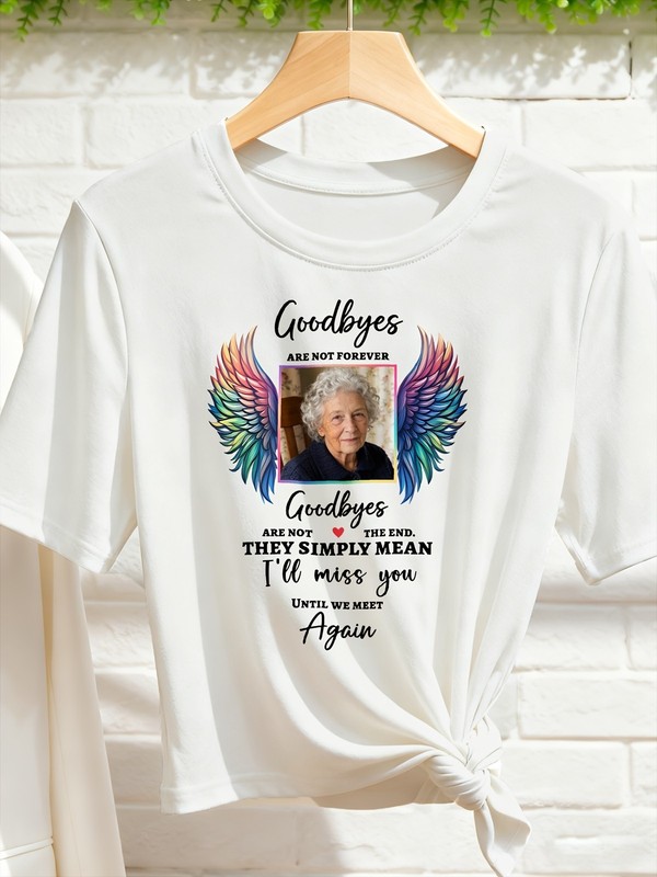 Customizable Personalized Round-neck T-shirt Tops Tee for Eternal Remembrance↗ gallery