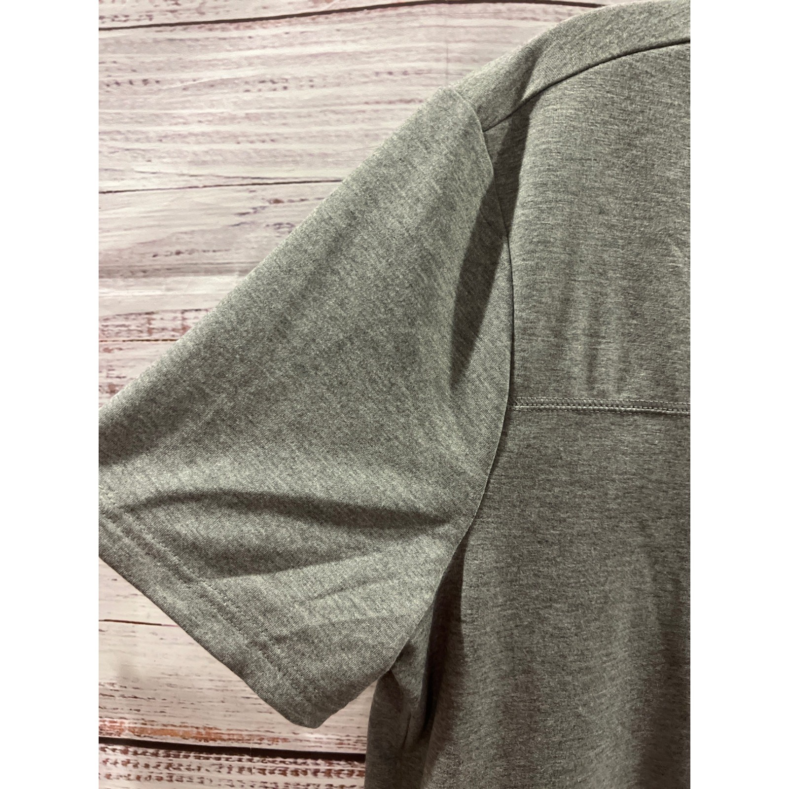 Members Mark Mens Luxury Tee Gray Heather French Terry Zipper Pocket EG5004 M gallery