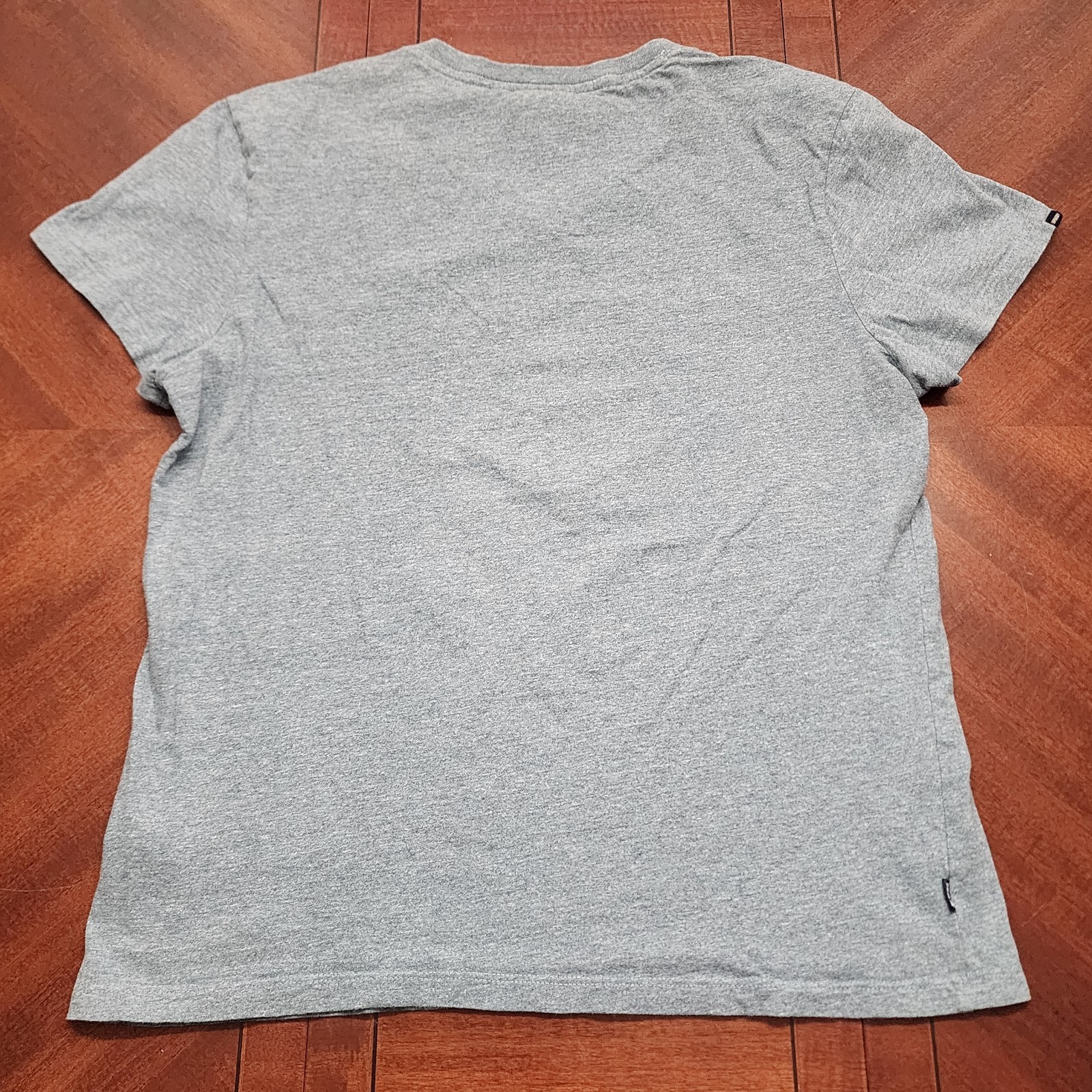 Superdry Shirt Mens Large L Blue V-Neck Organic Cotton Embroidered Script Logo gallery