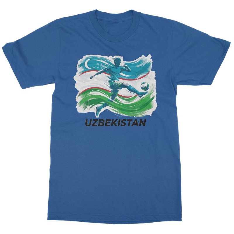 Uzbekistan Inspired Flag Graphic – World Sports Fans Unisex T-Shirt